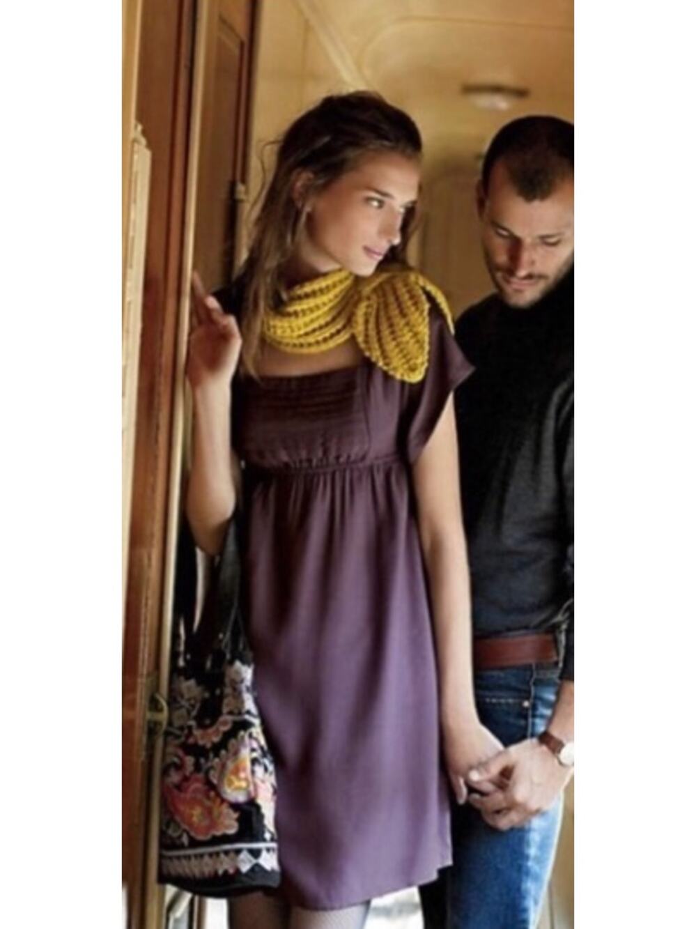 MAEVE Anthropologie Dress Alyssum Dk Blue Med Boho Cottagecore Peasant Festival